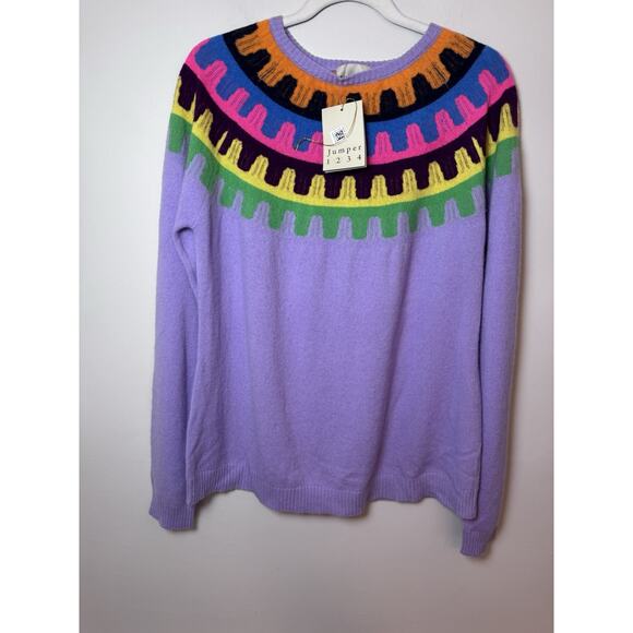 JUMPER 1 2 3 4 CASHMERE RICK RACK CREW IN Purple Size 4 (US Sz L) NWT $315 - Picture 1 of 12